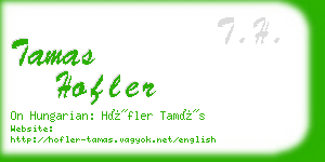 tamas hofler business card
